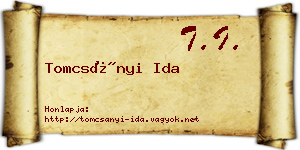 Tomcsányi Ida névjegykártya