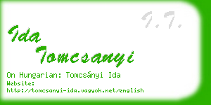ida tomcsanyi business card